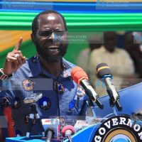 Kisumu Governor Anyang' Nyong'o at Kibuye Market in Kisumu