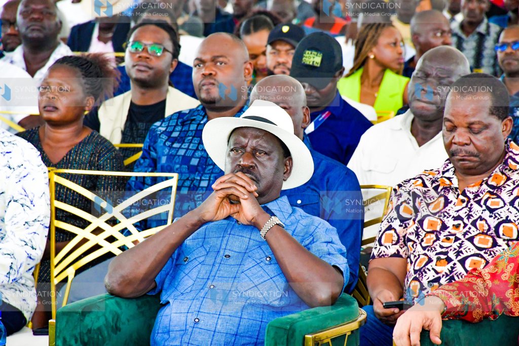 Raila Odinga during the launch of LV Marina in Kisumu