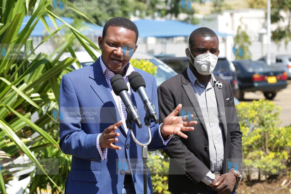 Machakos Governor Alfred Mutua (left)