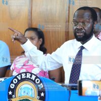 Kisumu Governor Anyang’ Nyong’o when he addressed a presser