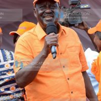 (ODM) Party Leader Raila Odinga addresses leaders and supporters