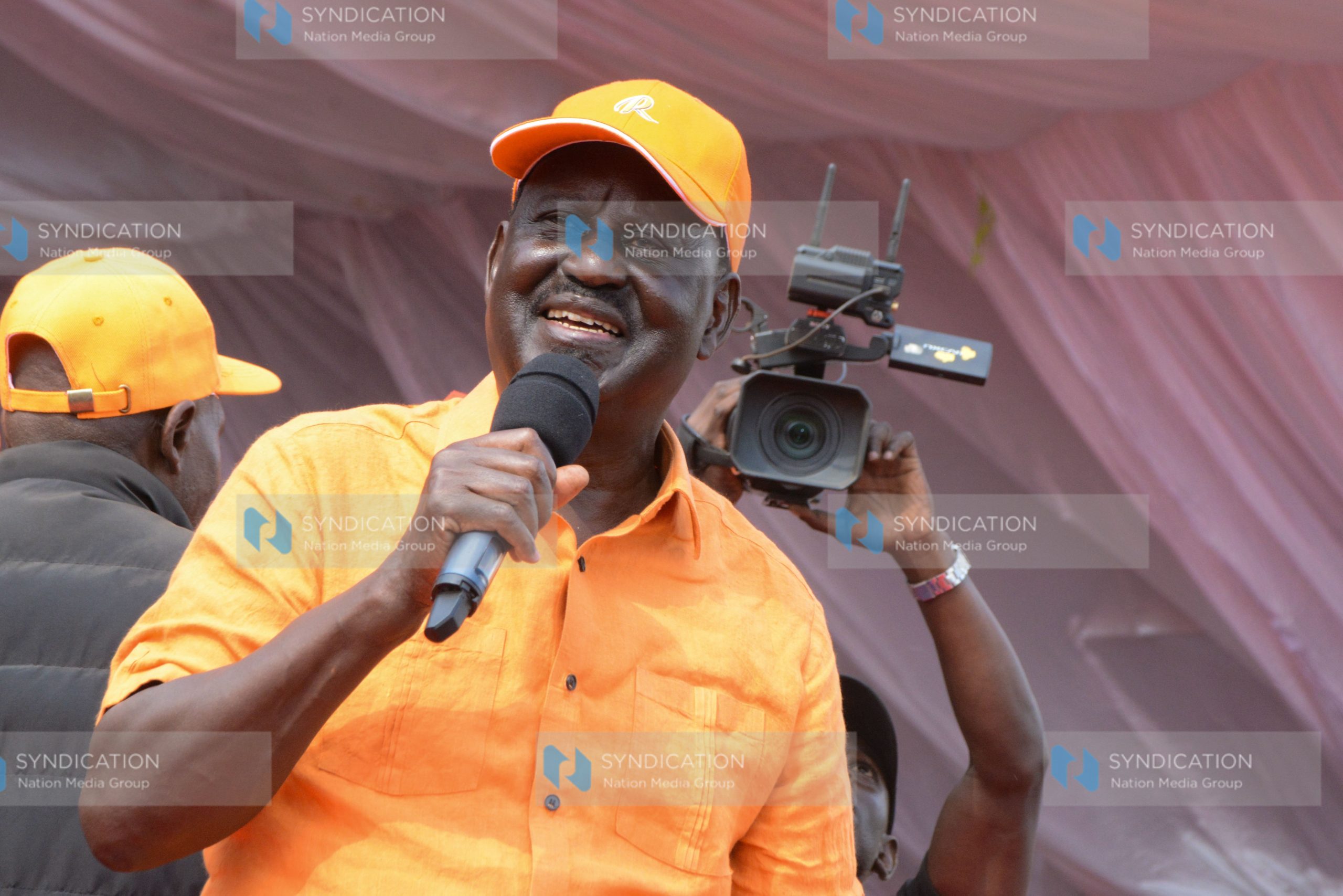 (ODM) Party Leader Raila Odinga addresses leaders and supporters