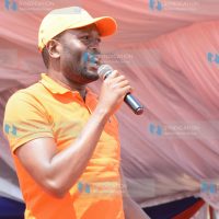 Edwin Sifuna speaking at Bukiri Primary School