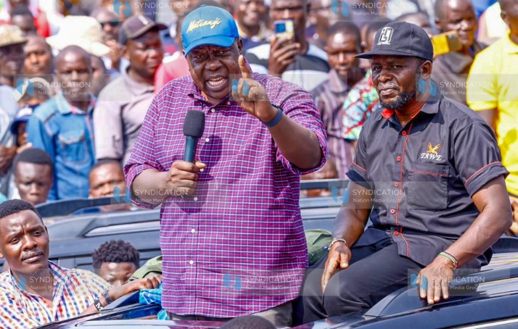 Dr Fred Matiang’i speaks to residents of Luanda, Vihiga County