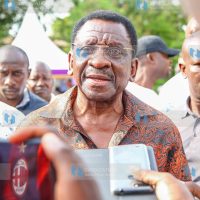 Siaya County Governor James Orengo addresses the media