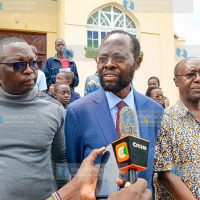 Kisumu Governor Prof. Anyang’ Nyong’o speaks to the media