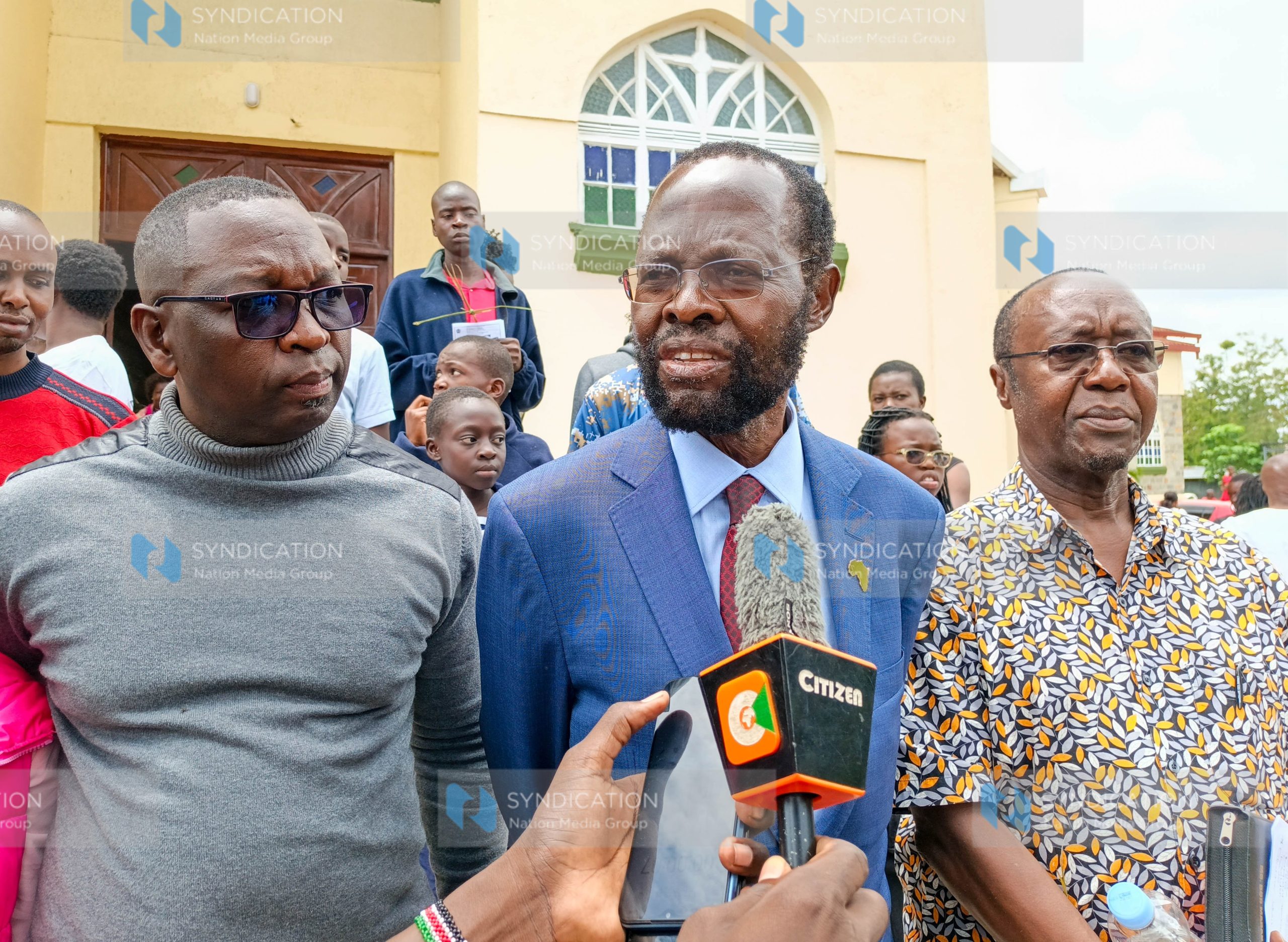 Kisumu Governor Prof. Anyang’ Nyong’o speaks to the media