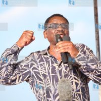 Siaya Senator James Orengo addresses mourners