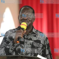 ODM Leader Raila Odinga speaks during a church service