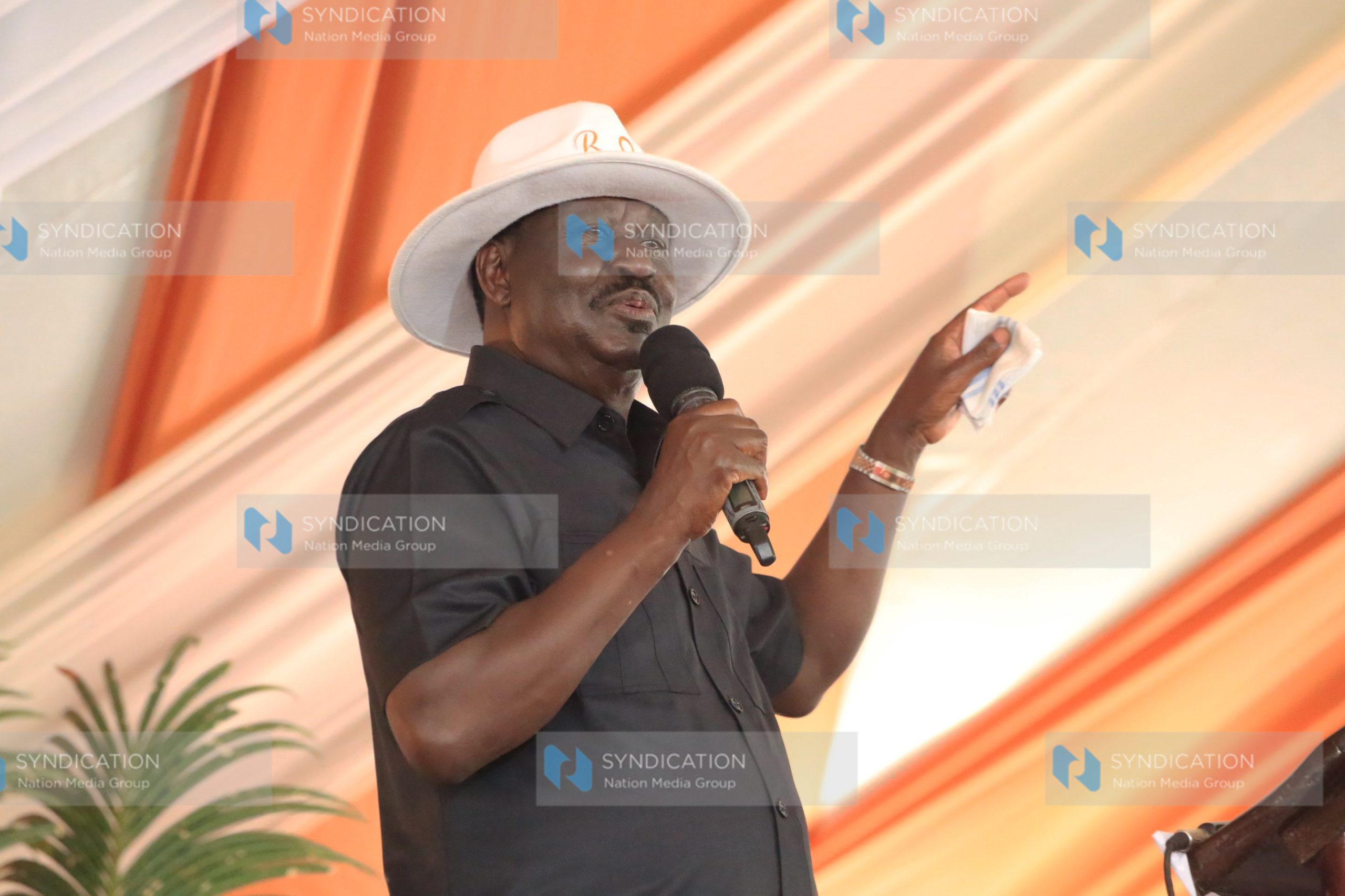 Azimio Leader Raila Odinga speaks at the burial ceremony