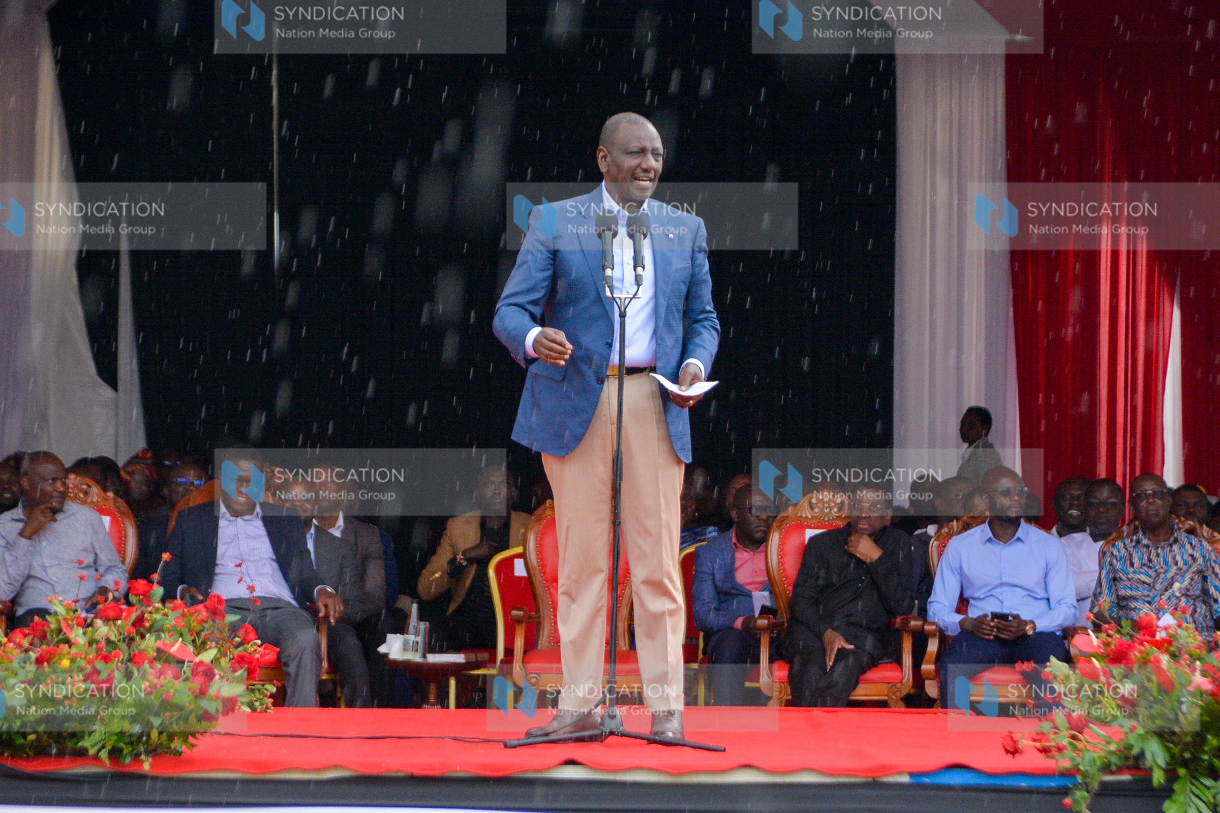 President William Ruto speaks during a church service