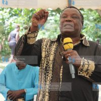 COTU boss Francis Atwoli address residents at a funeral service