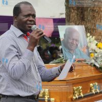 Raphael Tuju speaks at the burial of his father Henry Wilson Odiyo Tuju