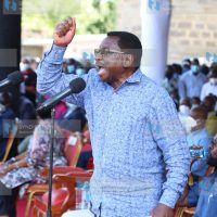 Senate Minority Leader James Orengo addresses a public rally