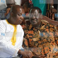 Raila Odinga (left) and his brother, EALA Legislator Oburu Oginga