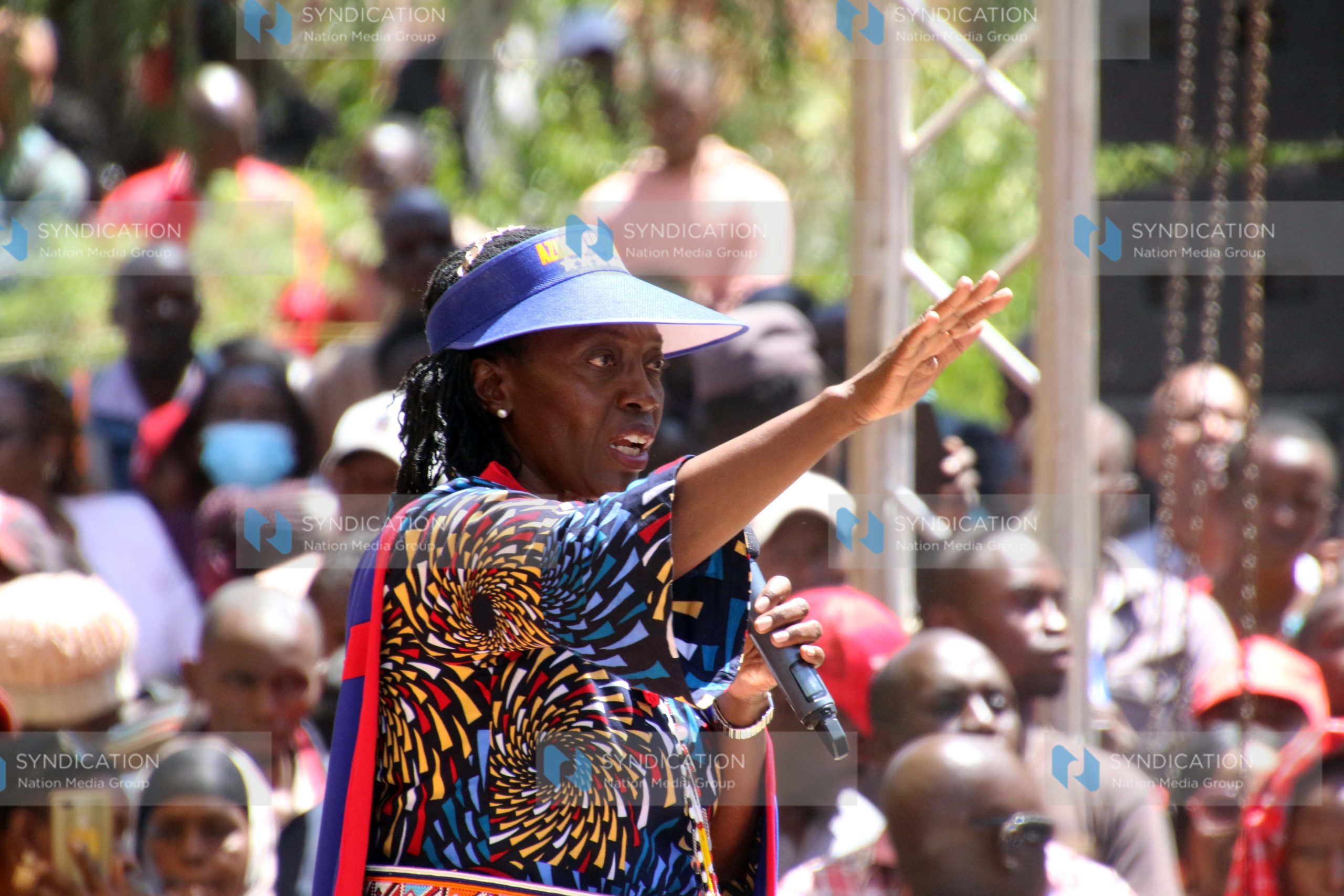 Martha Karua addresses wananchi during a campaign rally