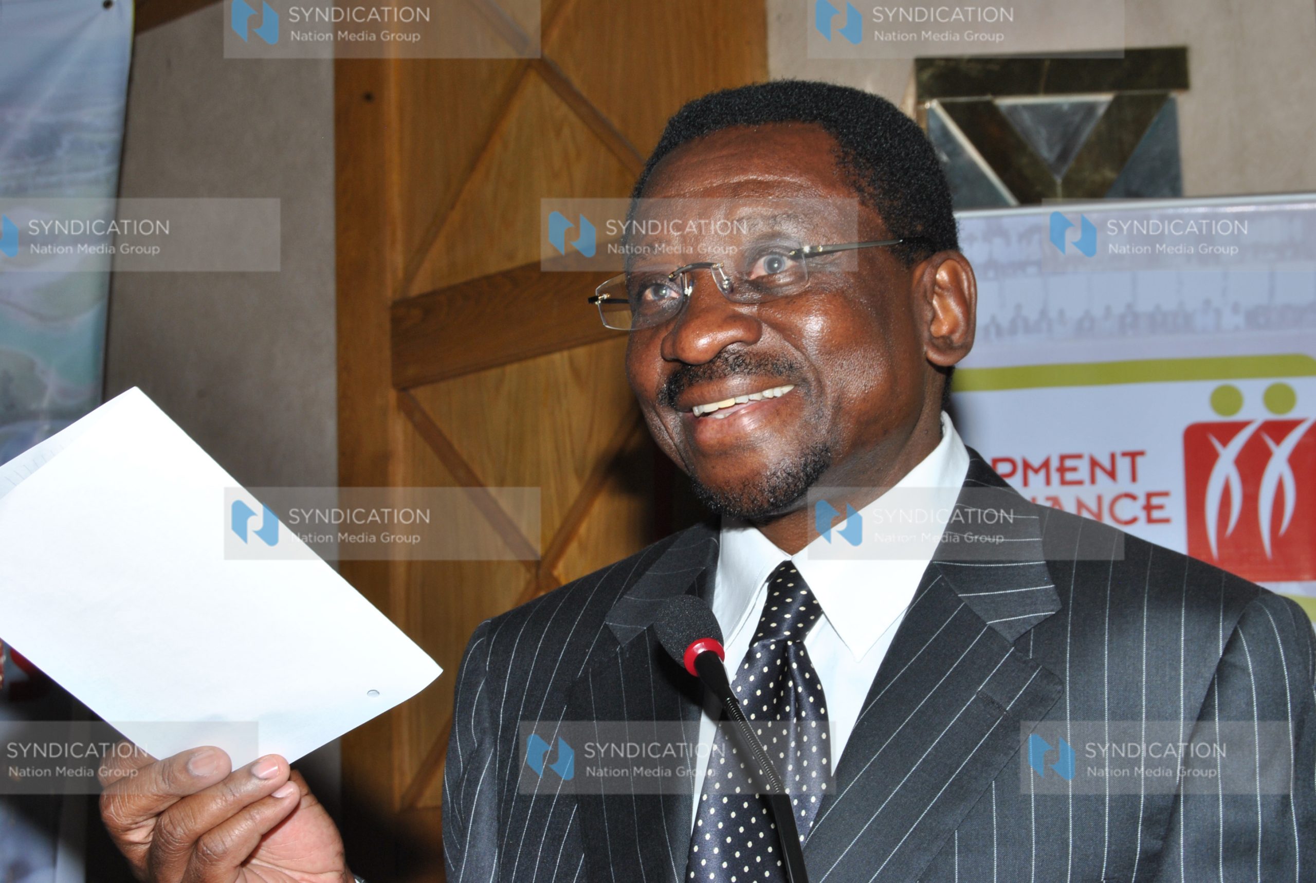 Lands Minister James Orengo speaks at a conference