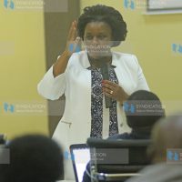 Governor Joyce Laboso gives a speech to Bomet County Official