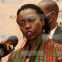 NARC Kenya Party leader Martha Karua addressing journalists