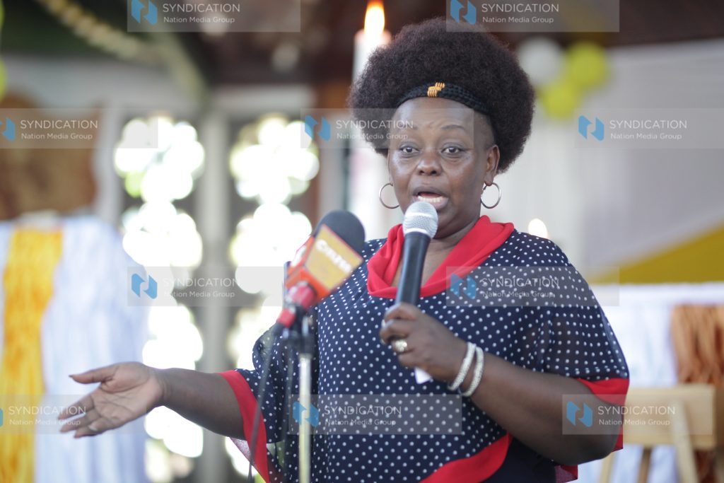 Mbita MP Millie Odhiambo addresses a congregation