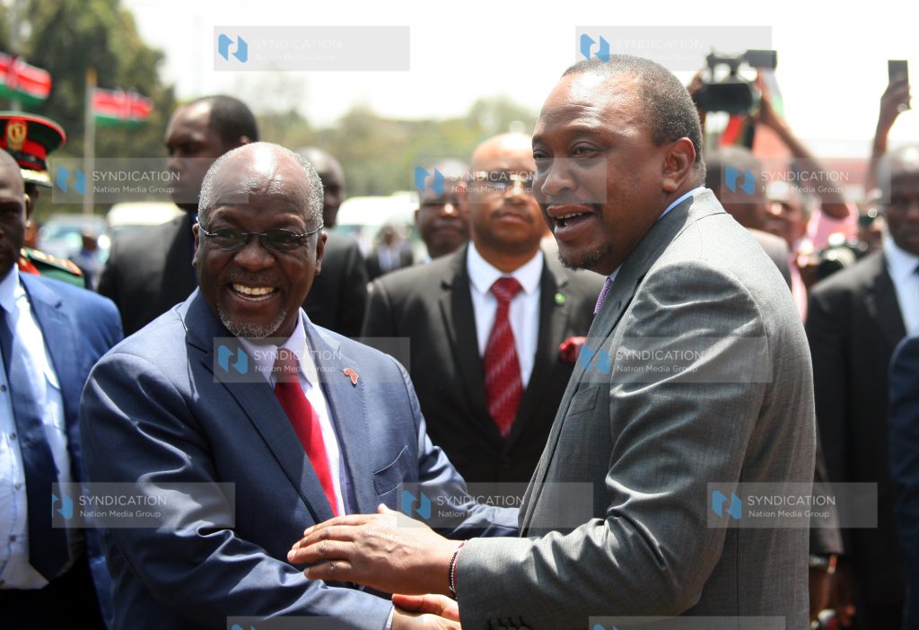 President John Pombe Magufuli during the opening of the Southern Bypass in Nairobi