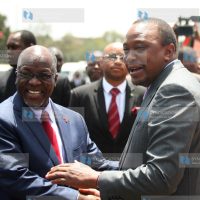 President John Pombe Magufuli during the opening of the Southern Bypass in Nairobi