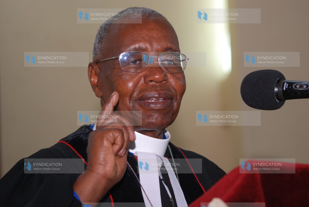 Rev. Timothy Njoya gives a sermon at Kinoo PCEA church