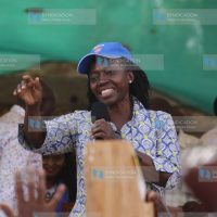 Martha Karua addresses a campaign rally in Marsabit town