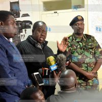 Eugene Wamalwa (left),Interior Cabinet Secretary Dr Fred Matiang'i (centre)