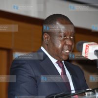 Interior Cabinet Secretary Fred Matiang'i delivering his speech