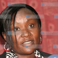 Tourism assistant minister Cecily Mbarire addresses a press conference