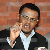 Vice chairman of KNCHR, Hassan Omar Hassan addressing the media