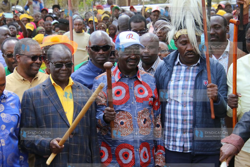 Raila Odinga at Nchiru shrine in Meru