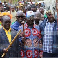 Raila Odinga at Nchiru shrine in Meru