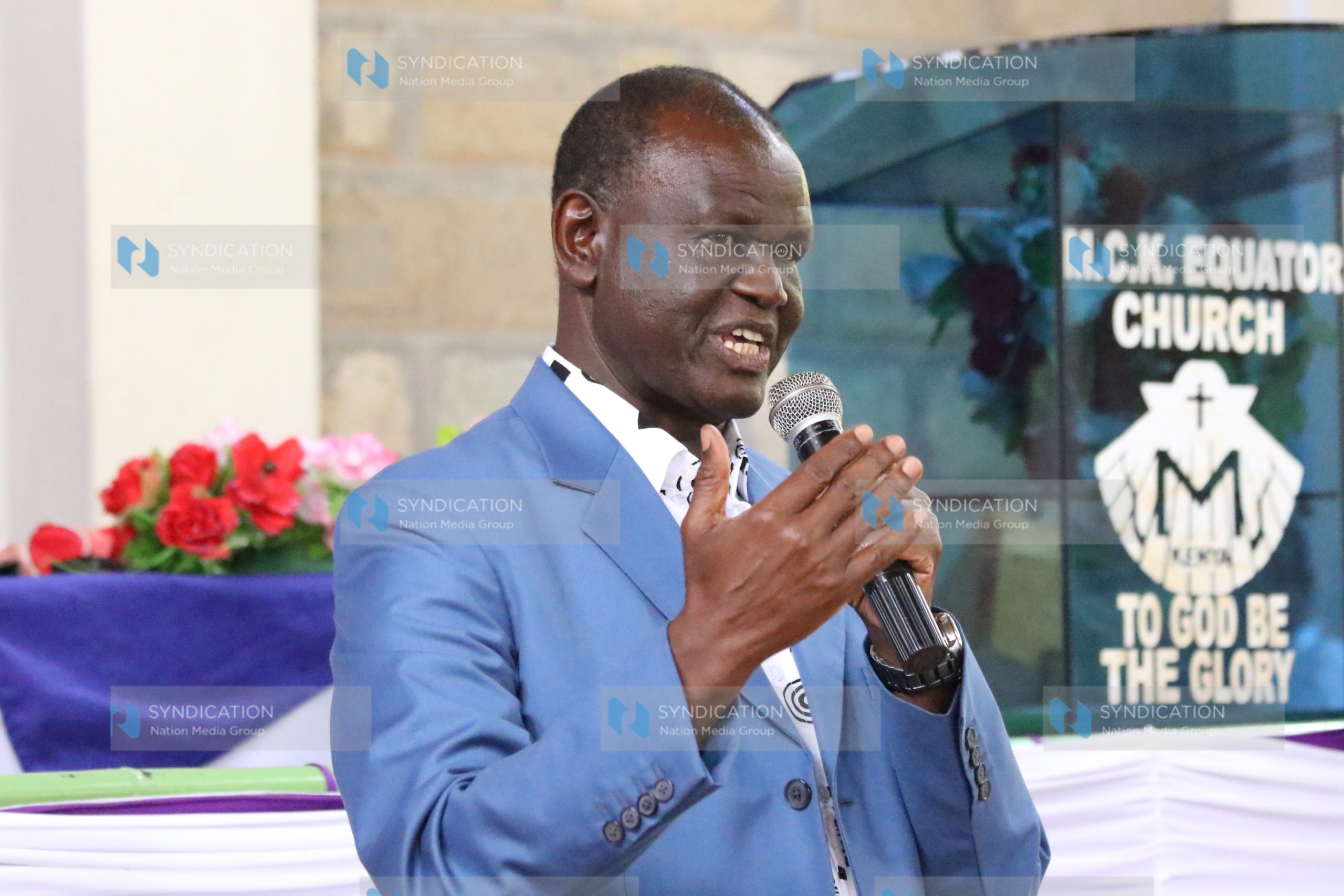 Meru Senator Kiraitu Murungi addresses faithfuls at Methodist Church of Kenya