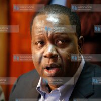 ICT Cabinet Secretary Fred Matiang'i during a press conference