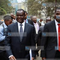 Meru County Senator Kiraitu Murungi (left) with County Governor Peter Munya