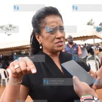 Esther Muthoni Passaris during an interview at Mathare Youth Sports Association Grounds