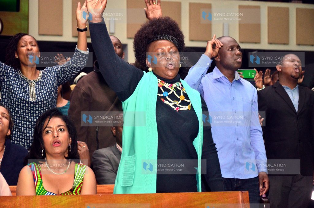 Suba Noth MP Millie Odhiambo (right) and Nairobi County Women Rep Esther Passaris