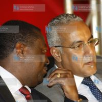 Musalia Mudavadi chats with Najib Balala (right)
