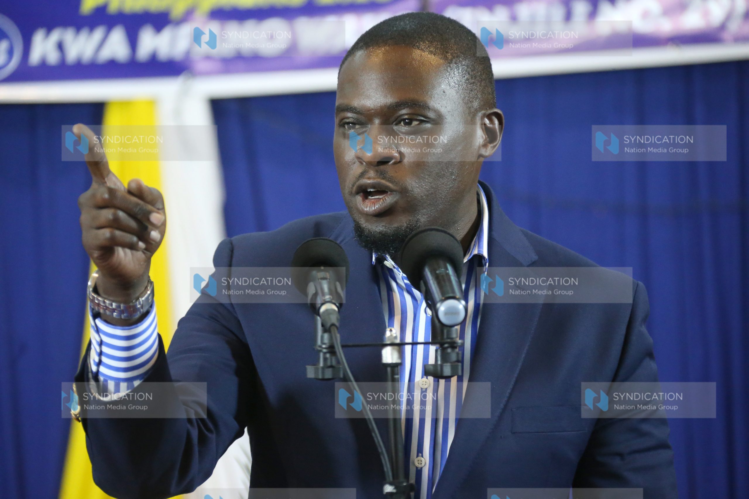 Nairobi senator Johnson Sakaja addresses faithfuls at Friends Church Quakers Maringo