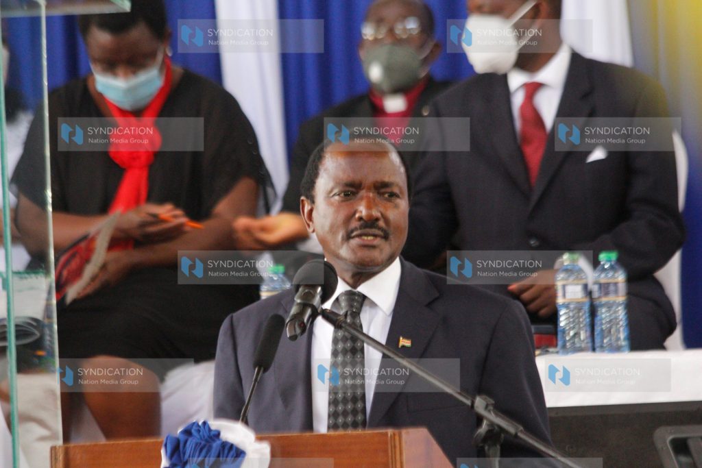 Former Vice President Kalonzo Musyoka giving a speech