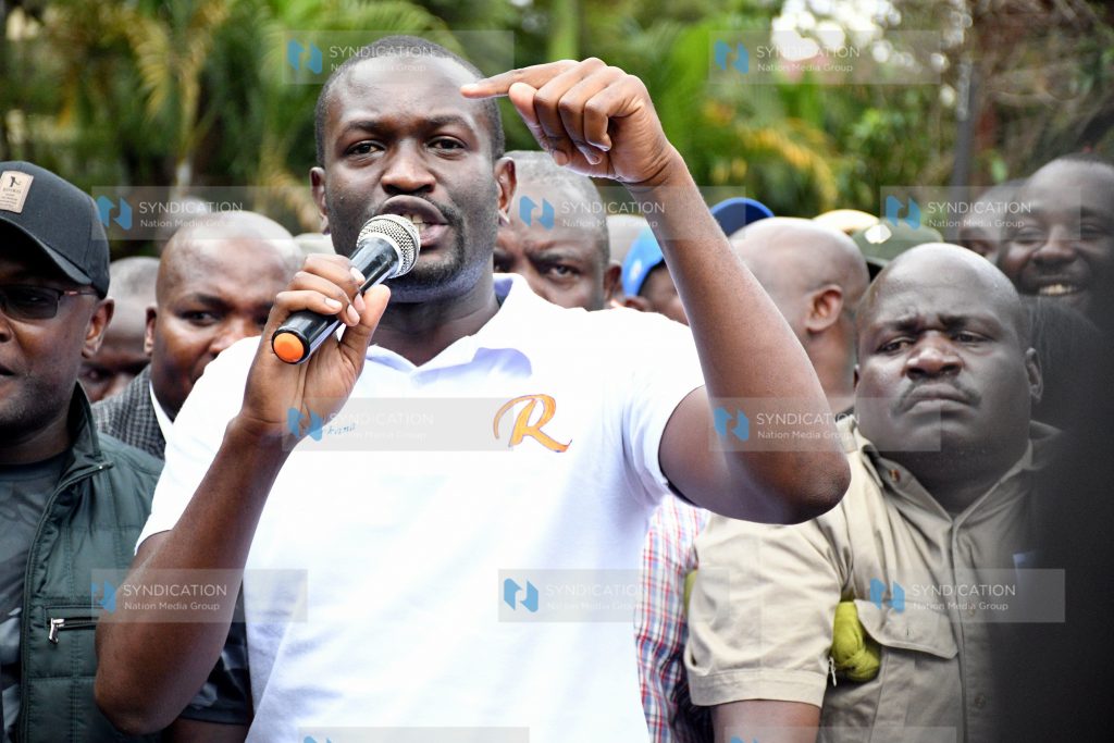 Edwin Sifuna briefs media and members of the Mulembe Community