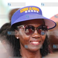 Azimio Presidential running mate Martha Karua during a political rally