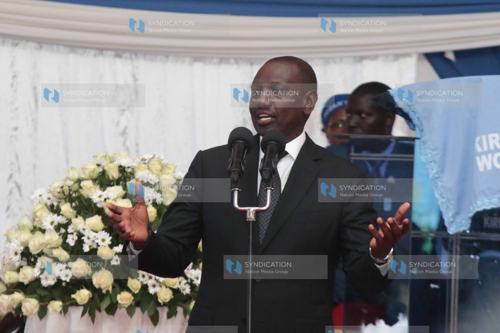 Deputy President William Ruto addresses mourners