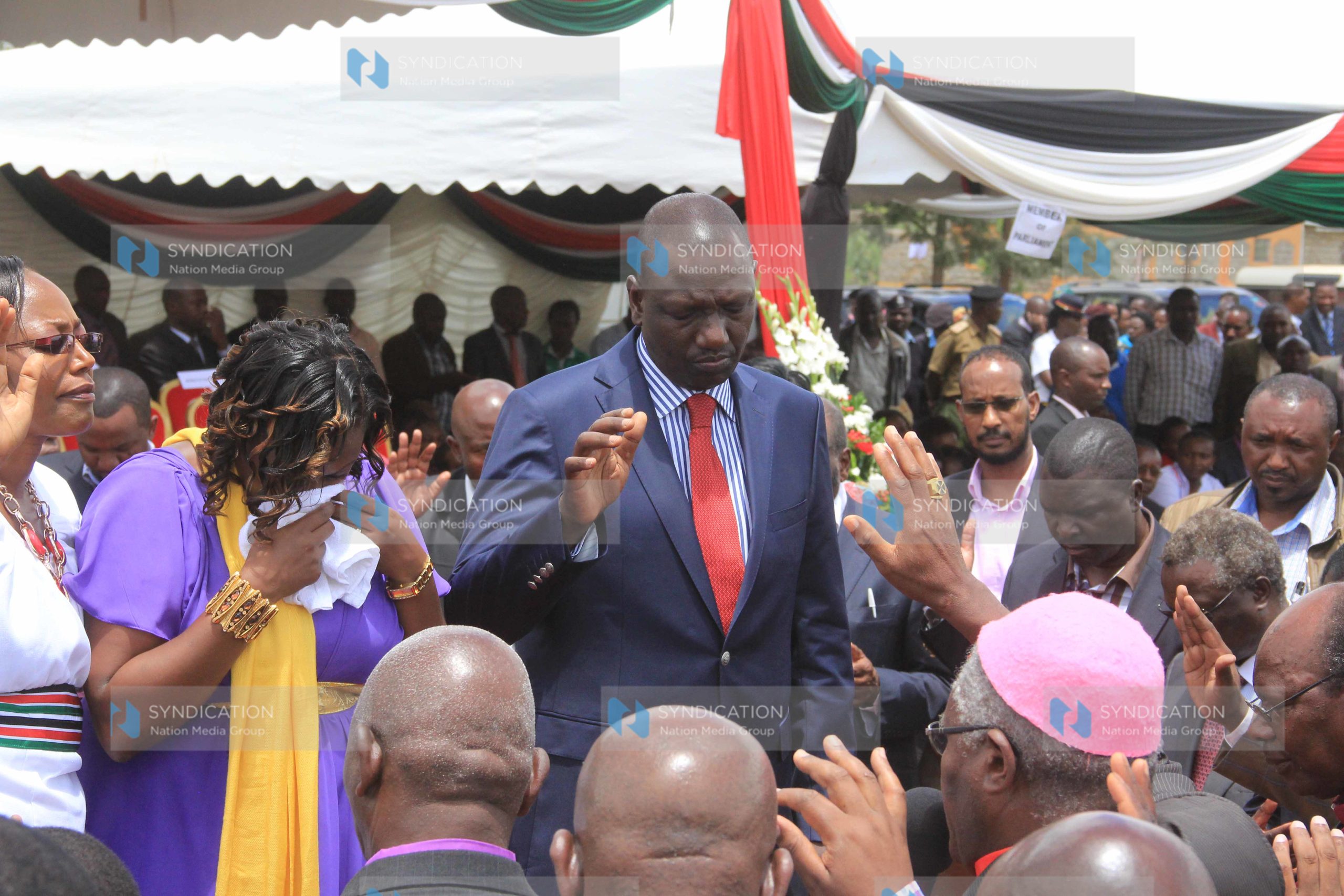 Prayer during her homecoming ceremony