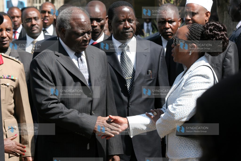 President Mwai Kibaki with Prime Minister Raila Odinga