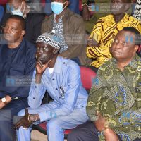 National Assembly speaker Justin Muturi (left), South Sudan Politician Mabior Garang and lawyer Gitobu Imanyara