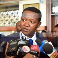 The Governor of Machakos County Alfred Mutua address the media