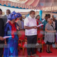 Former President Uhuru Kenyatta and his spouse Margaret